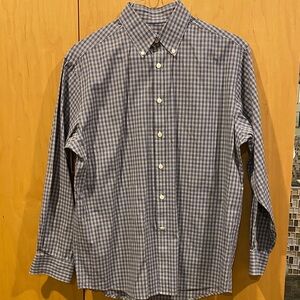 Jos. A. Bank Navy and White Plaid Shirt
